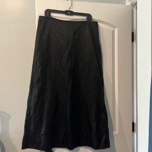 Eileen Fisher Black Satin Maxi Skirt